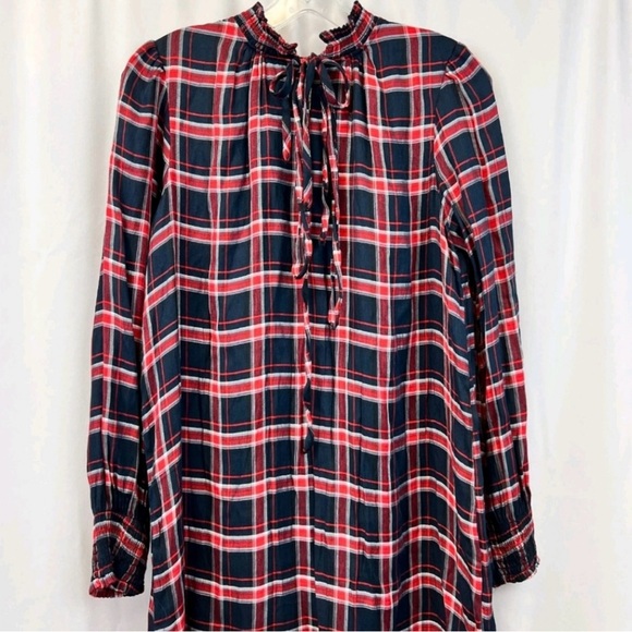 LOFT Red and Blue Plaid Dress NWT - Picture 5 of 6